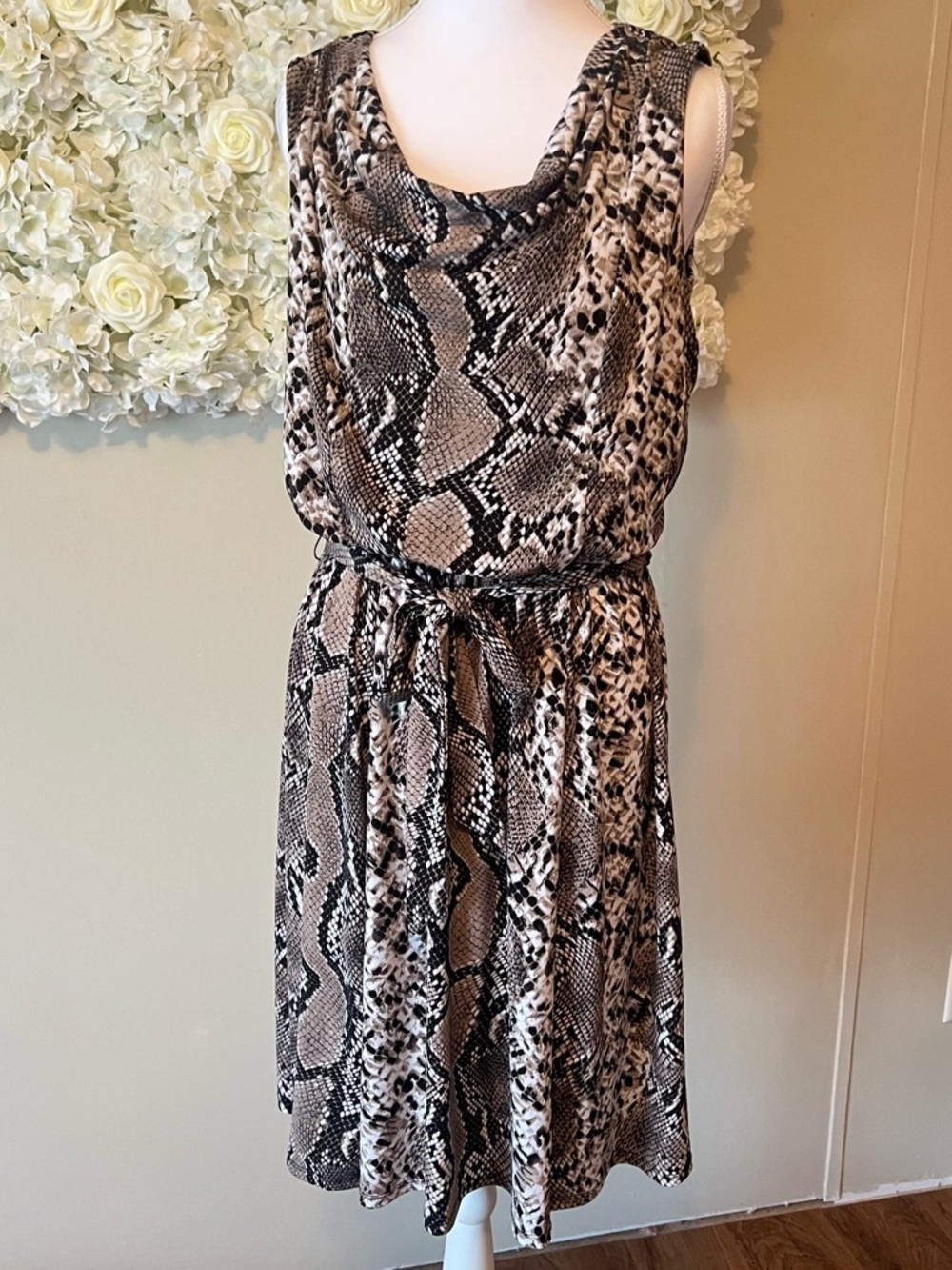 Enfocus Studio Brown and Black Snake-Print Dress